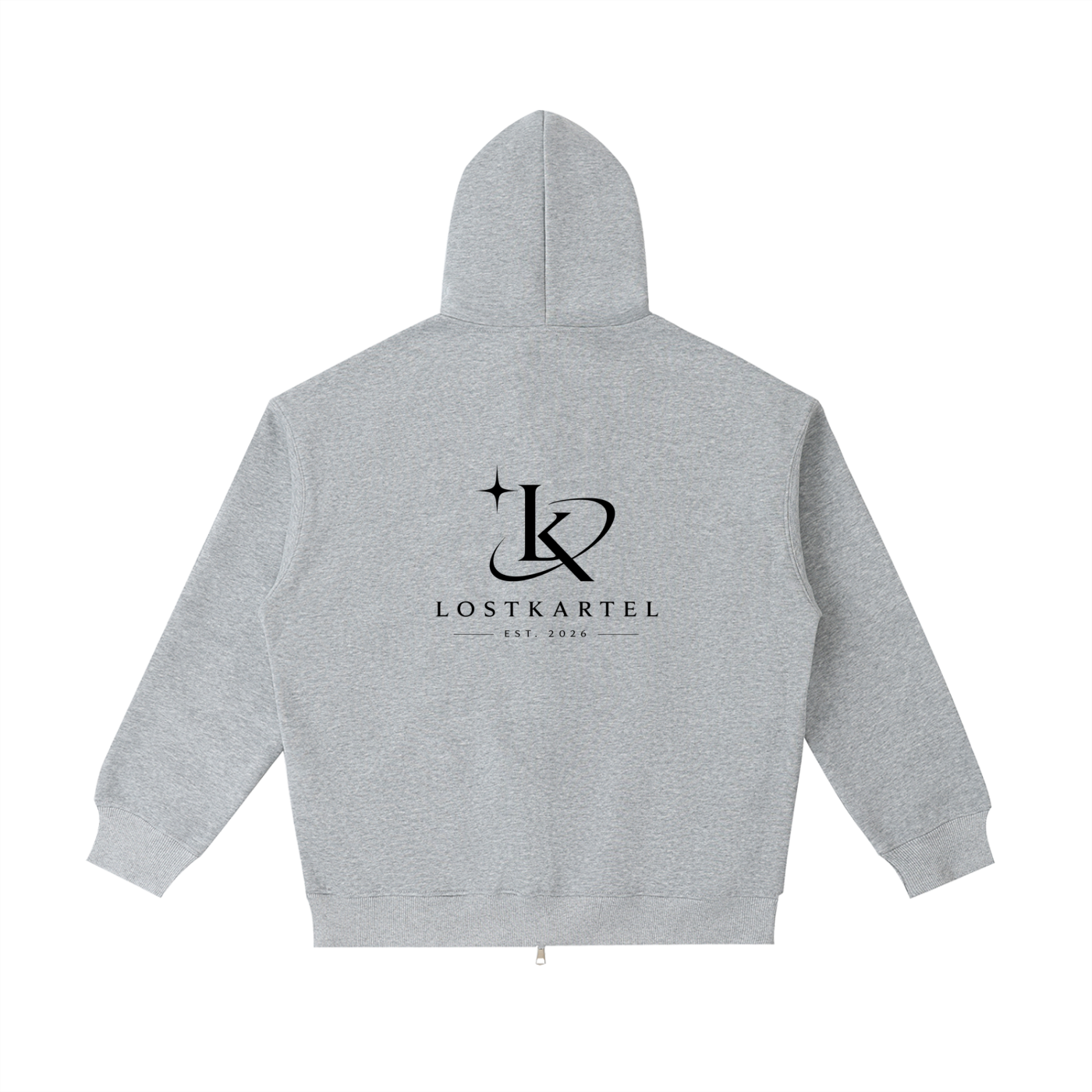 Grey | LostKartel Zip-up Hoodie